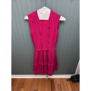Red Valentino Pink Knit Sleeveless Mini Dress Tiered‎ Ruffle Detail